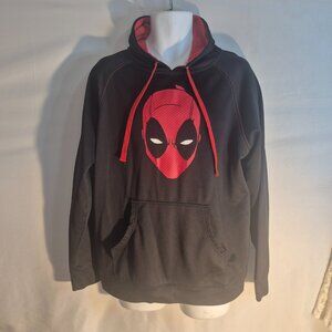 Marvel DEADPOOL~XMEN marvel comics hooded sweatshirt, black and red. Large